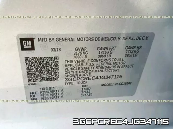 3GCPCREC4JG347115 фото 2