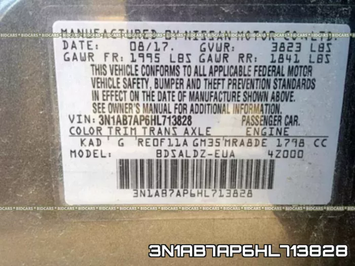 3N1AB7AP6HL713828 фото 2
