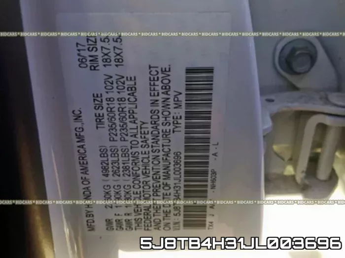 5J8TB4H31JL003696 фото 2