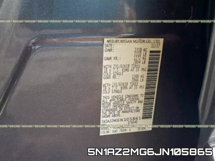 5N1AZ2MG6JN105865 фото 2
