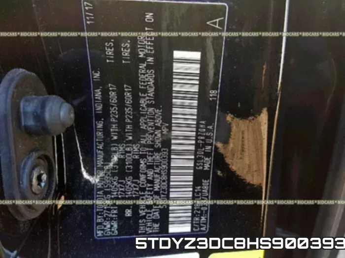 5TDYZ3DC8HS900393 фото 2