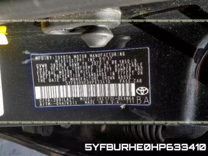 5YFBURHE0HP633410 фото 2