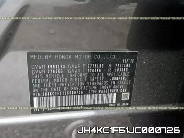 JH4KC1F51JC000726 фото 2