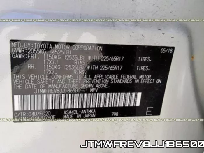 JTMWFREV8JJ186500 фото 2