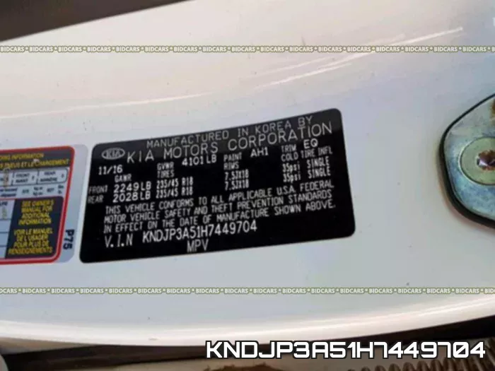 KNDJP3A51H7449704 фото 2
