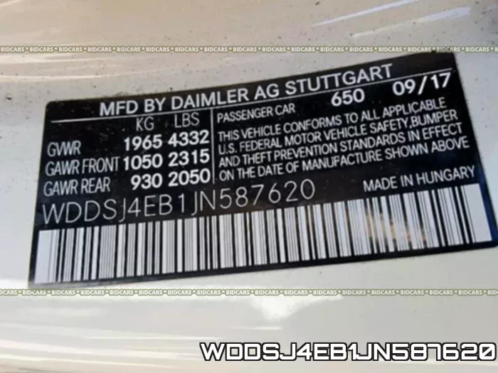 WDDSJ4EB1JN587620 фото 2