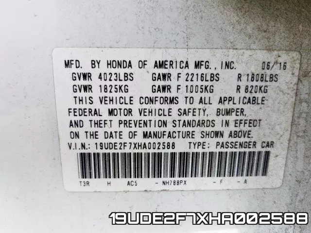 19UDE2F7XHA002588 фото 2