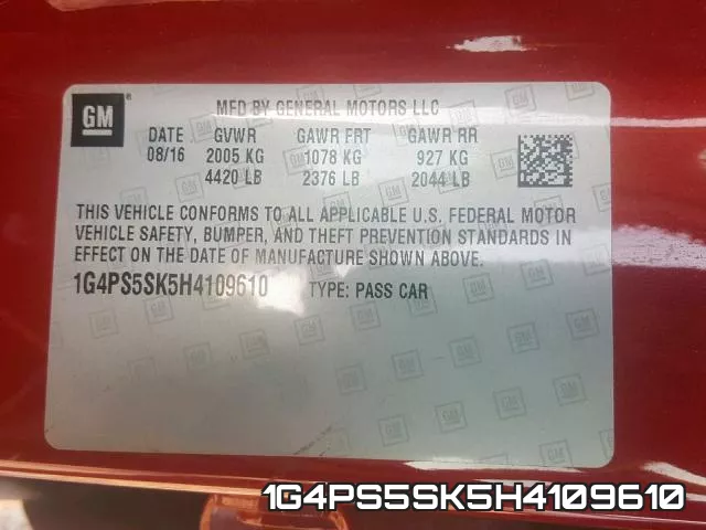 1G4PS5SK5H4109610 фото 2