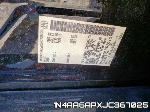 1N4AA6APXJC367025 фото 2