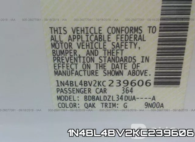 1N4BL4BV2KC239606 фото 10