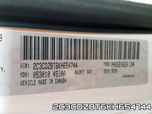2C3CDZBT6KH654744 фото 2