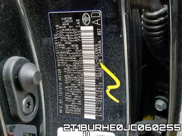 2T1BURHE0JC060255 фото 2