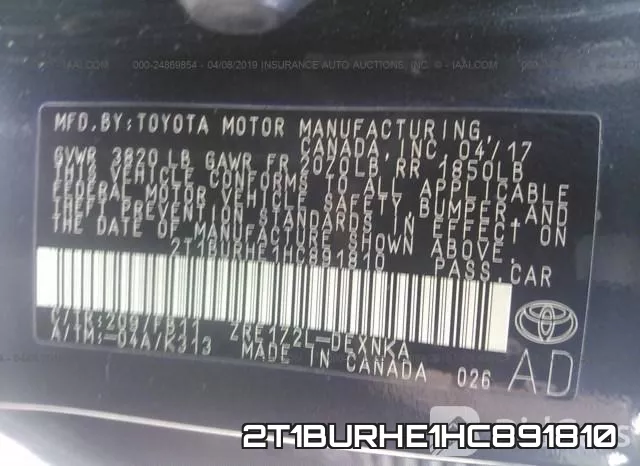 2T1BURHE1HC891810 фото 10