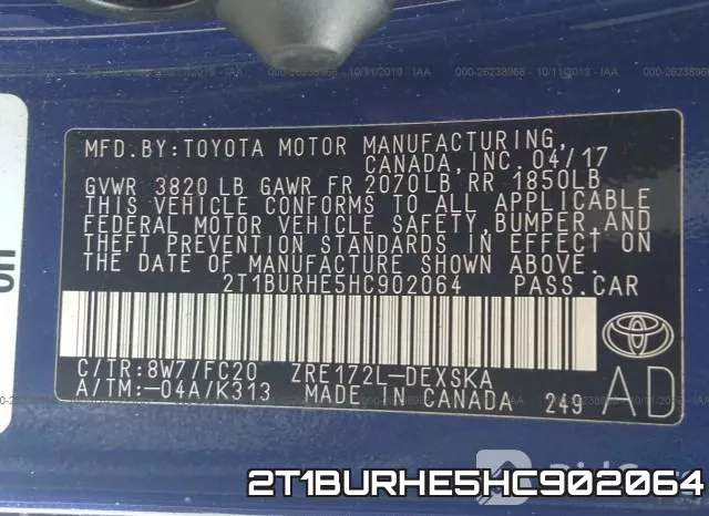 2T1BURHE5HC902064 фото 10