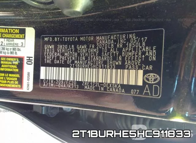 2T1BURHE5HC911833 фото 10