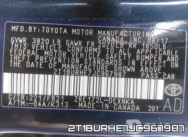 2T1BURHE7JC967987 фото 10