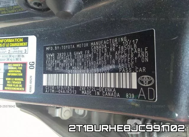 2T1BURHE8JC991702 фото 10
