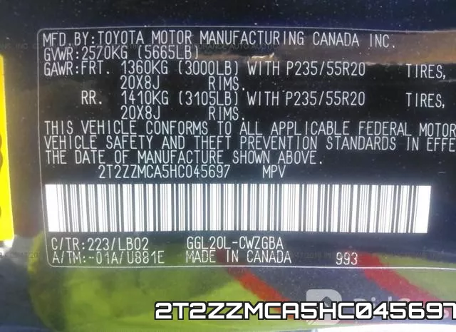2T2ZZMCA5HC045697 фото 10