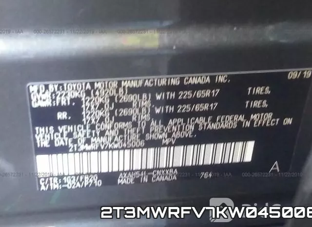 2T3MWRFV7KW045006 фото 10