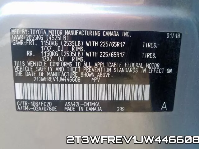 2T3WFREV1JW446608 фото 2