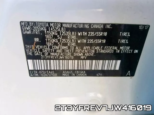 2T3YFREV7JW416019 фото 2