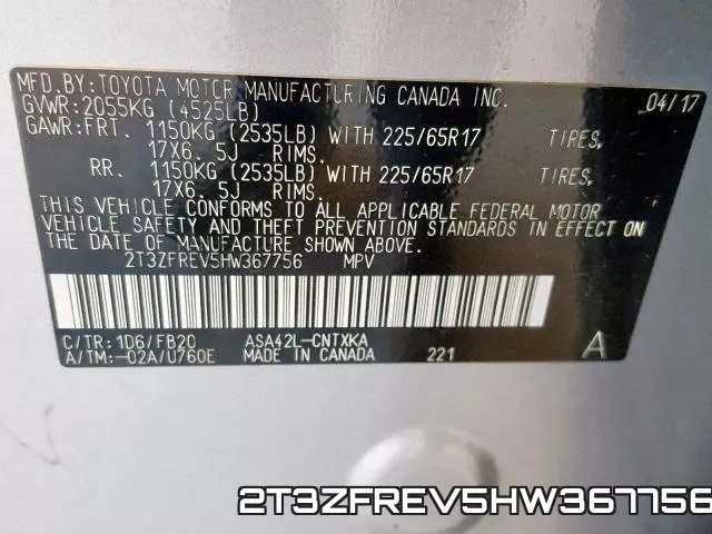 2T3ZFREV5HW367756 фото 2