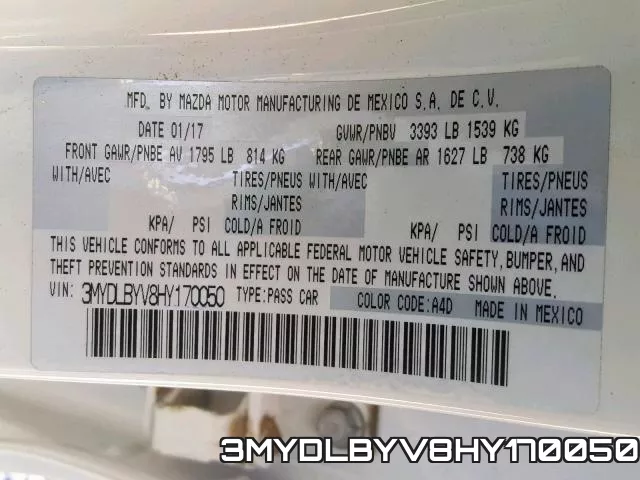 3MYDLBYV8HY170050 фото 2