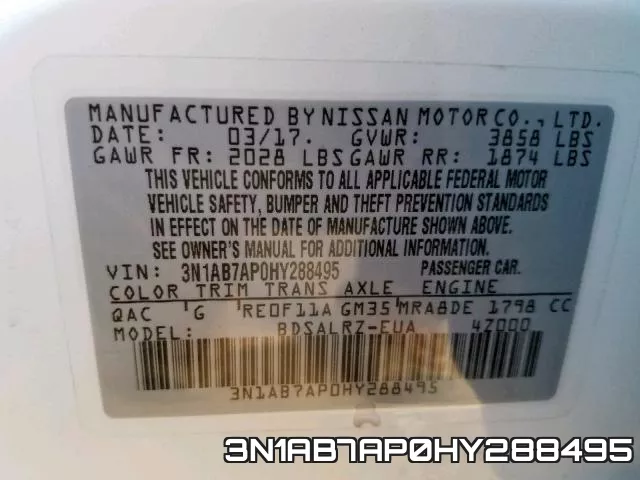 3N1AB7AP0HY288495 фото 2