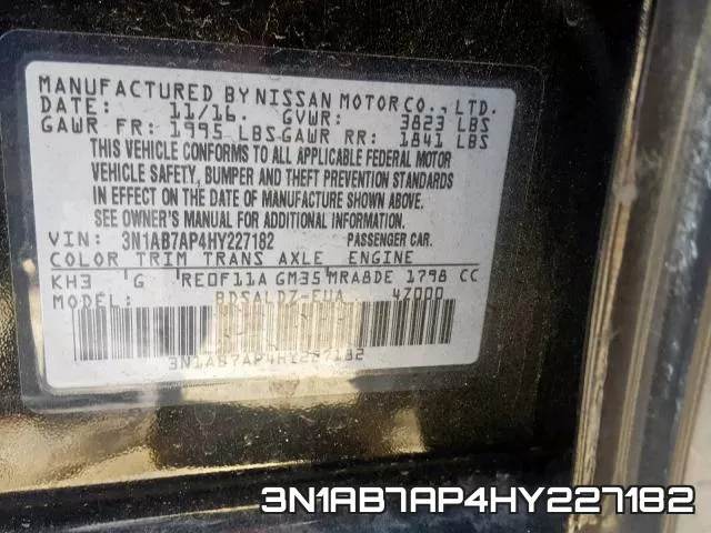 3N1AB7AP4HY227182 фото 2