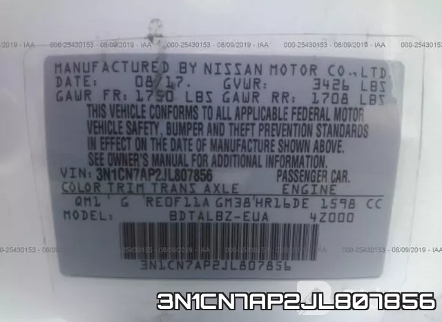 3N1CN7AP2JL807856 фото 10