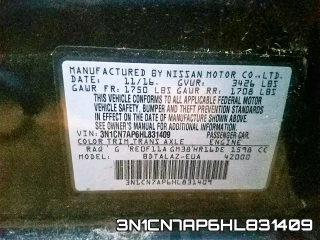 3N1CN7AP6HL831409 фото 2