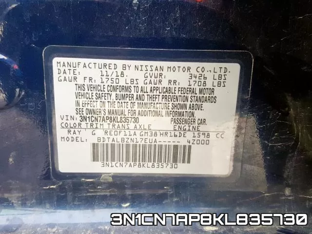 3N1CN7AP8KL835730 фото 2