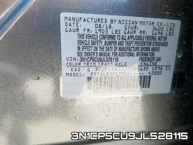 3N1CP5CU9JL528115 фото 2