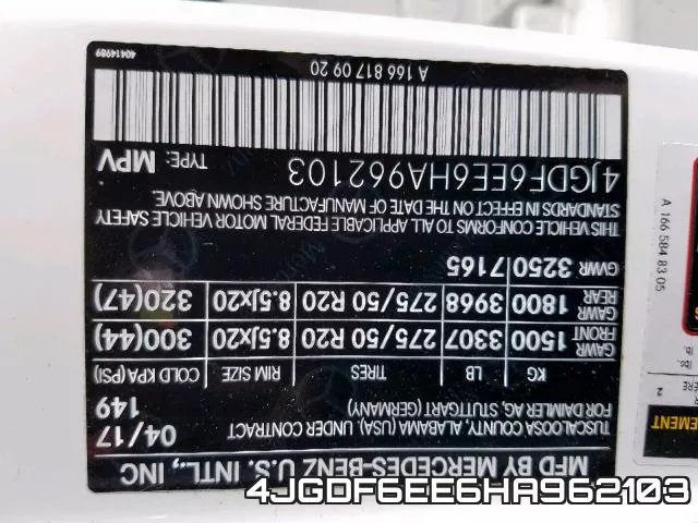 4JGDF6EE6HA962103 фото 2