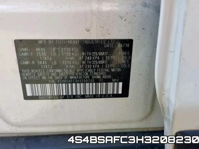 4S4BSAFC3H3208230 фото 2