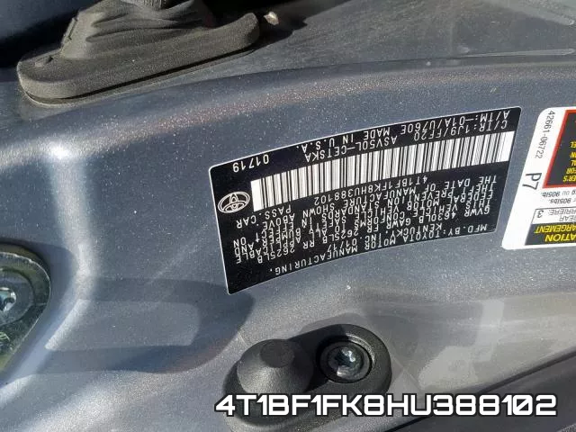 4T1BF1FK8HU388102 фото 2