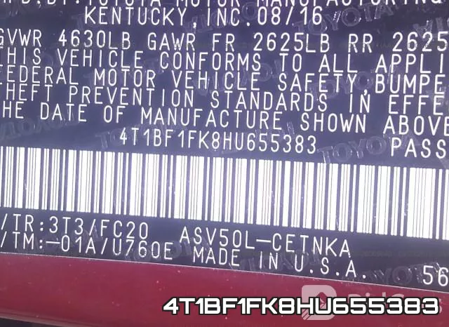 4T1BF1FK8HU655383 фото 9