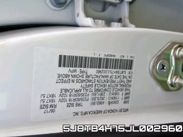 5J8TB4H75JL002960 фото 2