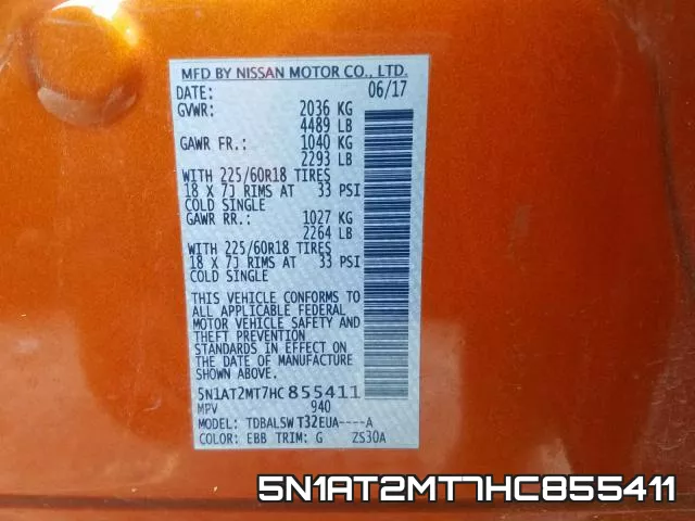 5N1AT2MT7HC855411 фото 2