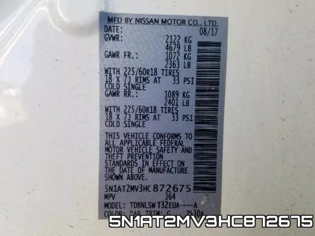 5N1AT2MV3HC872675 фото 2