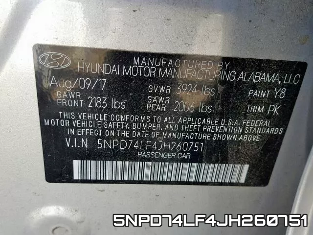 5NPD74LF4JH260751 фото 2