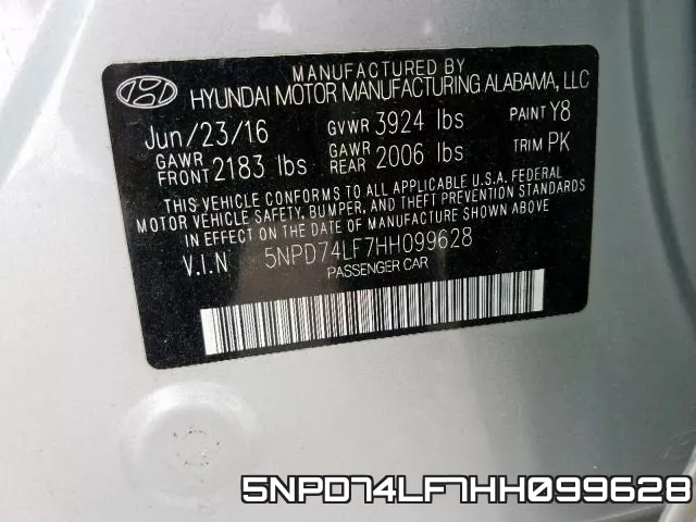 5NPD74LF7HH099628 фото 2