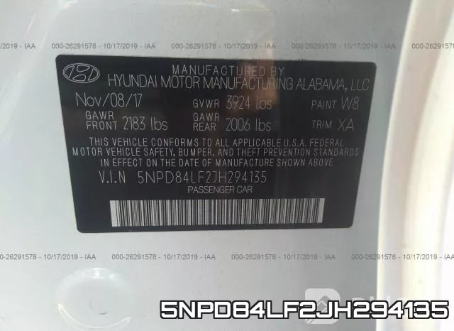 5NPD84LF2JH294135 фото 10