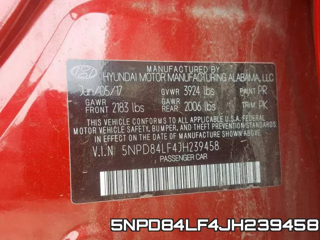 5NPD84LF4JH239458 фото 2