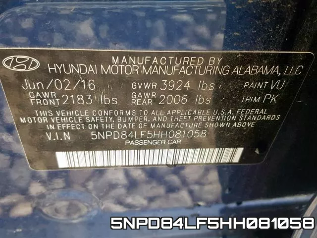 5NPD84LF5HH081058 фото 2