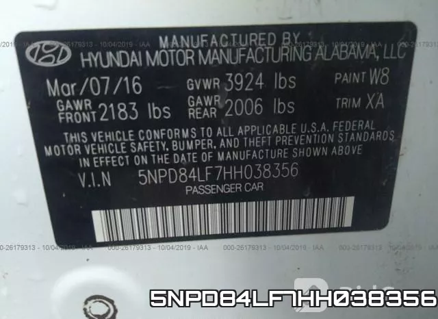 5NPD84LF7HH038356 фото 10
