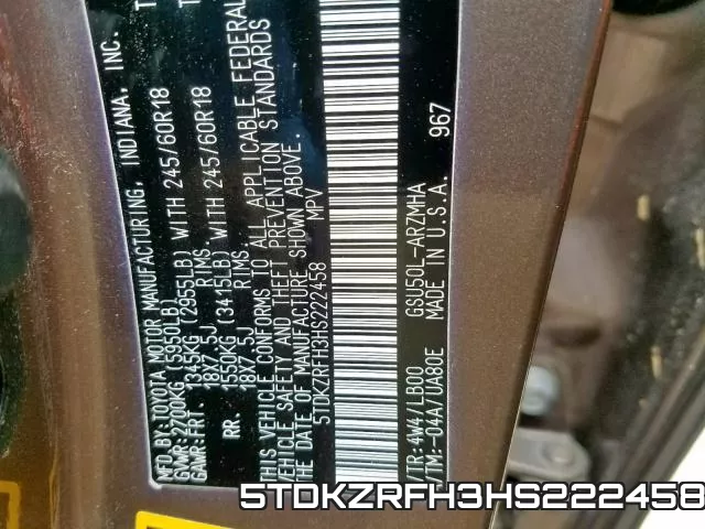 5TDKZRFH3HS222458 фото 2