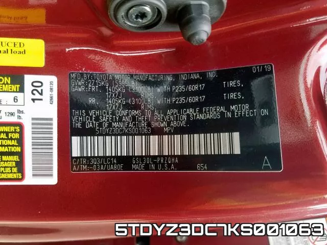 5TDYZ3DC7KS001063 фото 2