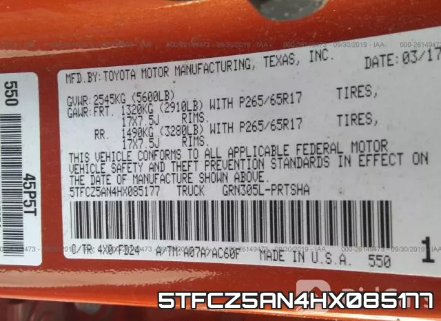 5TFCZ5AN4HX085177 фото 10