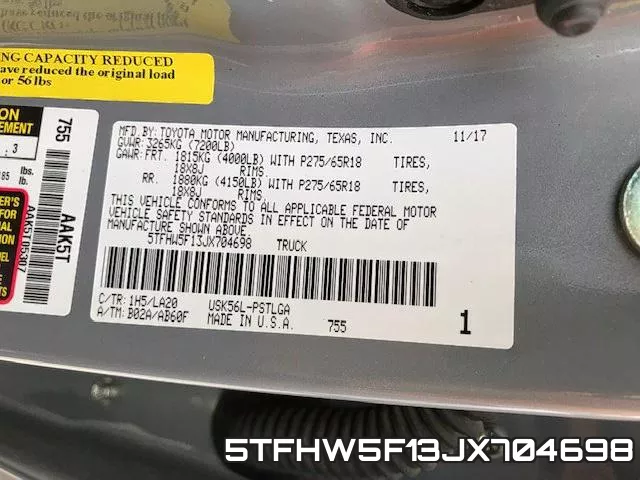 5TFHW5F13JX704698 фото 2